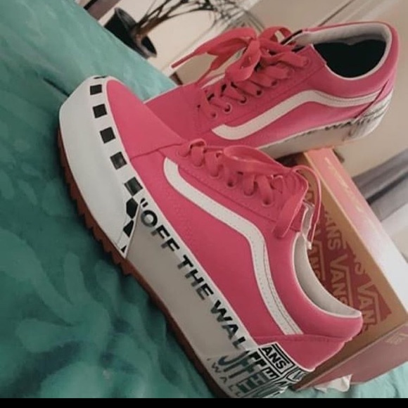 pink stacked vans
